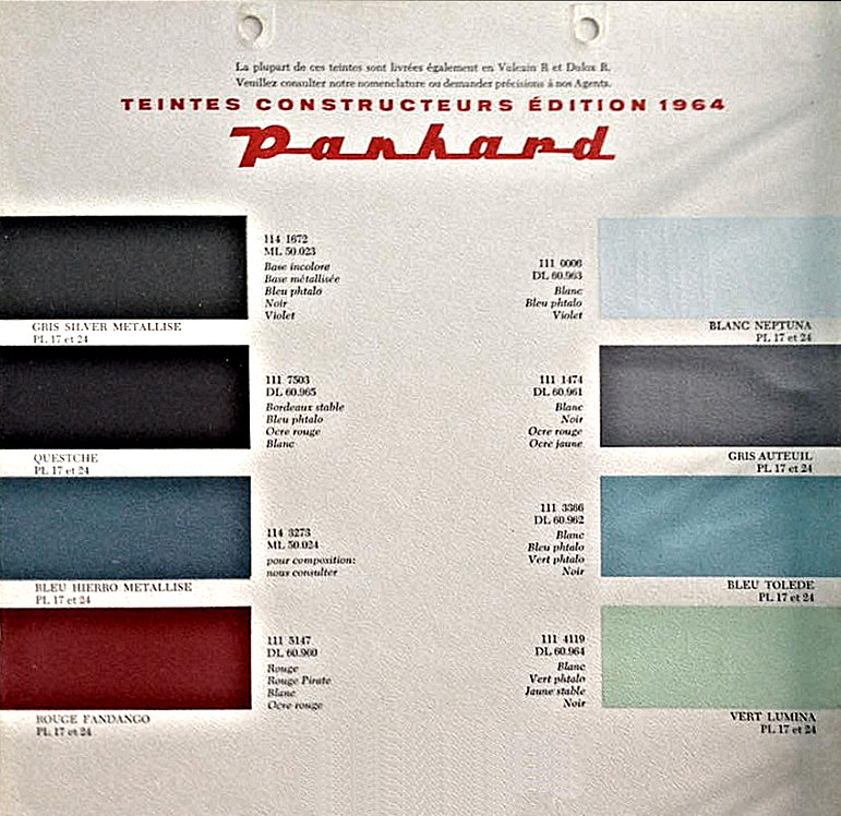 Panhard kleuren 1964